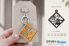 Halloween Keychain Lasercut | Halloween Jewelry Template Product Image 2