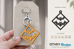 Halloween Keychain Lasercut | Halloween Jewelry Template Product Image 3