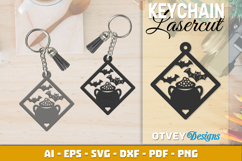 Halloween Keychain Lasercut | Halloween Jewelry Template Product Image 2
