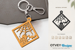 Halloween Keychain Lasercut | Halloween Jewelry Template Product Image 3