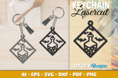 Halloween Keychain Lasercut | Halloween Jewelry Template Product Image 1