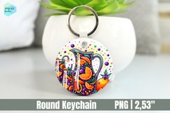 Mardi Gras Drink Keychain, Circle Key Keychain Product Image 1