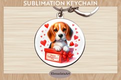 Keychain. beagle dog. Keychain Sublimation. Product Image 1