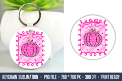Breast Cancer coquette Keychain | Keychain Sublimation Product Image 1