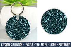 Disty Floral Keychain | Keychain Sublimation Product Image 1