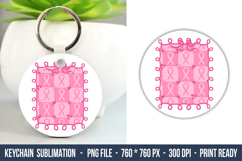 Breast Cancer Coquette Keychain | Keychain Sublimation Product Image 1