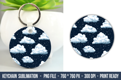 Snowy Clouds keychain | Keychain Sublimation Product Image 1
