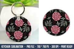 Winter Floral Keychain | Keychain Sublimation Product Image 1