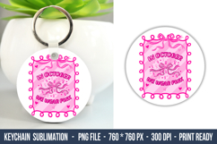 Breast Cancer Coquette Keychain | Keychain Sublimation Product Image 1