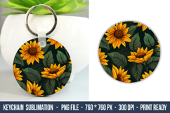 Sunflower keychain | Keychain Sublimation Product Image 1