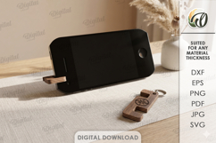 Keychain Phone Stand Laser Cut. Phone Holder SVG Product Image 1