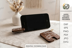Keychain Phone Stand Laser Cut. Phone Holder Key Ring SVG Product Image 1