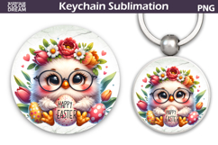 Chicken Easter Keychain | Easter Key Keychain Product Image 1