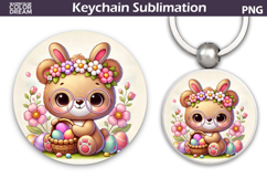 Bear Easter Keychain | Easter Key Keychain Product Image 1