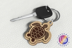 Sea Turtle Keychain SVG - Ocean Engraving File Product Image 1
