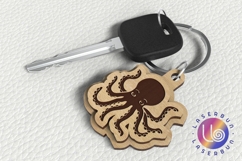 Octopus Keychain SVG - Cute Sea Creature Design Product Image 1