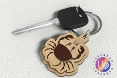 Happy Crab Keychain SVG - Layered Cut Design Product Image 1