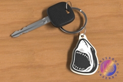 Shark Head Keychain Laser Engraving File Product Image 1