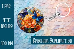 Butterfly Keychain Design. Stained Glass Butterfly Keychain Product Image 1