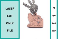 Personalizable Cupid Valentine keychain laser cut file Product Image 1