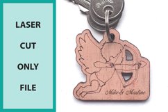 Personalizable Cupid Valentine keychain laser cut file Product Image 7