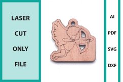 Personalizable Cupid Valentine keychain laser cut file Product Image 5