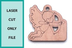 Personalizable Cupid Valentine keychain laser cut file Product Image 6
