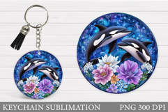 Killer Whale Keychain Design. Killer Whale Sublimation Product Image 1