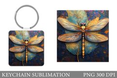Dragonfly Keychain Design. Dragonfly Sublimation Product Image 1