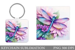Dragonfly Keychain Design. Dragonfly Keychain Sublimation Product Image 1