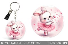 Cute Bunny Keychain Design. Valentines Bunny Keychain Product Image 1