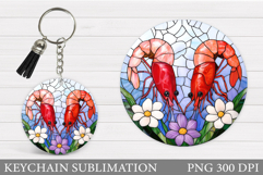 Shrimp Keychain Design. Shrimp Sublimation Product Image 1
