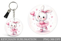 Cute Bunny Keychain Design. Valentines Bunny Keychain Product Image 1