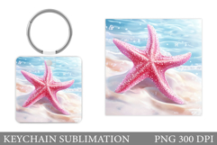 Starfish Keychain Design. Starfish Sublimation Product Image 1