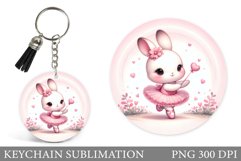 Cute Bunny Keychain Design. Valentines Bunny Keychain Product Image 1