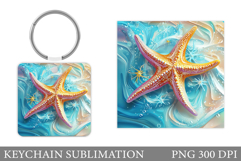 Starfish Keychain Design. Starfish Sublimation Product Image 1