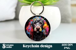 Rainbow dog keychain sublimation | Animal keyring PNG