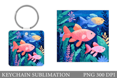 Fish Keychain Sublimation. Sea Keychain Design Product Image 1
