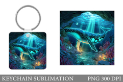 Whale Keychain Sublimation. Whale Sublimation Product Image 1