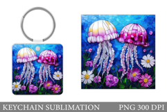 Jellyfish Keychain Sublimation. Jellyfish Sublimation Product Image 1