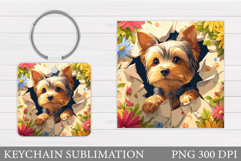 Cute Dog Keychain Design. Cute Dog Sublimation Product Image 1