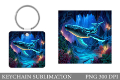 Whale Keychain Sublimation. Whale Sublimation Product Image 1