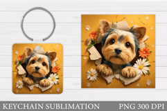 Cute Dog Keychain Design. Cute Dog Sublimation Product Image 1