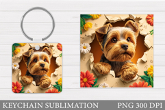 Cute Dog Keychain Design. Cute Dog Sublimation Product Image 1