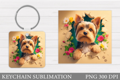 Cute Dog Keychain Design. Cute Dog Sublimation Product Image 1