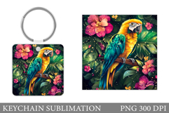 Parrot Keychain Sublimation. Parrot Sublimation Product Image 1