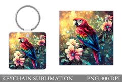 Parrot Keychain Sublimation. Parrot Sublimation Product Image 1