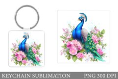 Peacock Keychain Design. Peacock Sublimation Product Image 1
