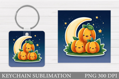 Cute Pumpkin Keychain. Cute Halloween Keychain Design Product Image 1
