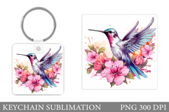 Hummingbird Keychain Design. Hummingbird Sublimation Product Image 1